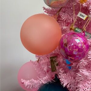 Glitterville rainbow frosted ball ornament -light coral